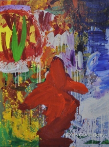 carole delaye, peinture abstraite, la vierge au lapin, juillet 2015