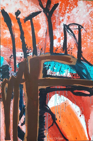carole delaye, peinture abstraite, stop à la déforestation, 2016