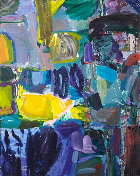 carole delaye, peinture abstraite, composition v, 2018